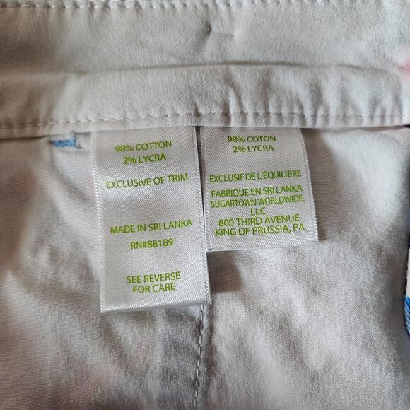 Lilly Pulitzer Womens Buttercup Stretch Short 2 Blue Floral Scallop Hem Low Rise - Picture 14 of 14